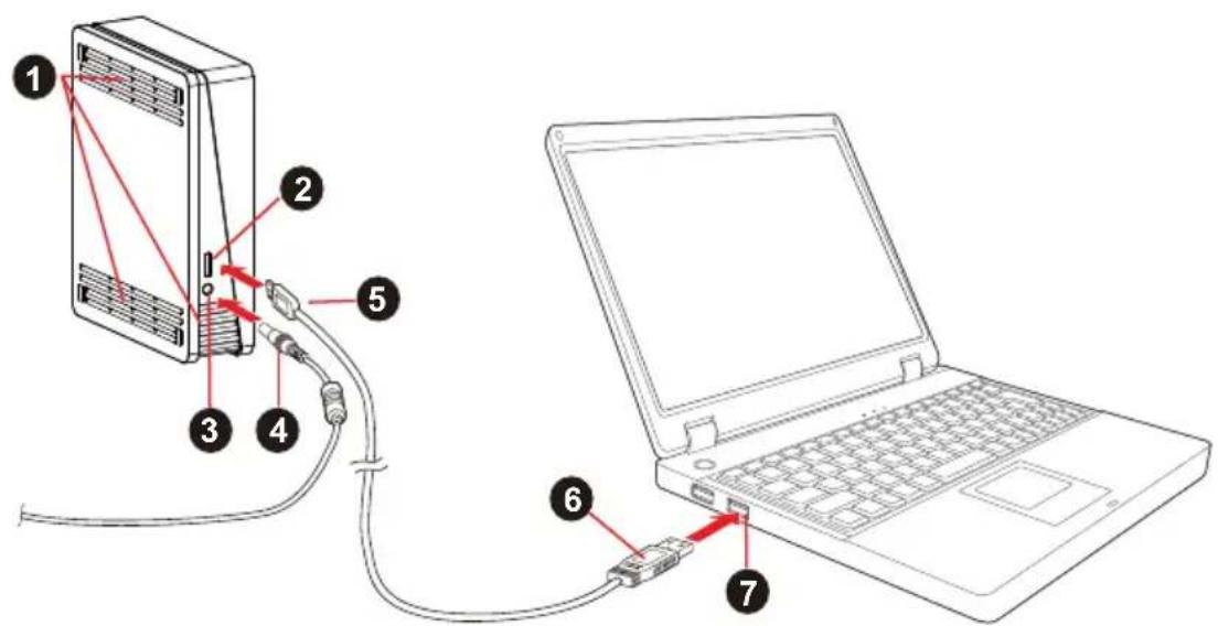 TOSHIBA Canvio Desk - Connecting the drive to your computer - 1