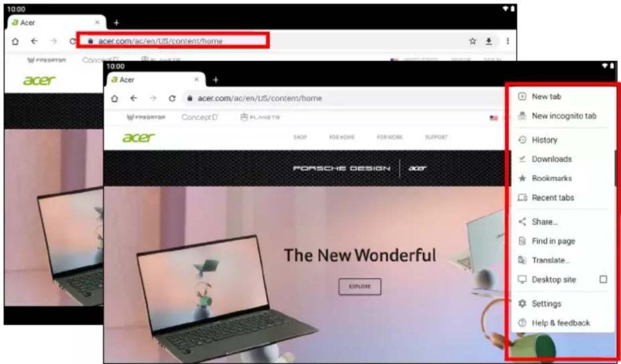 ACER Enduro EUT110A11A - Utiliser le navigateur - 1