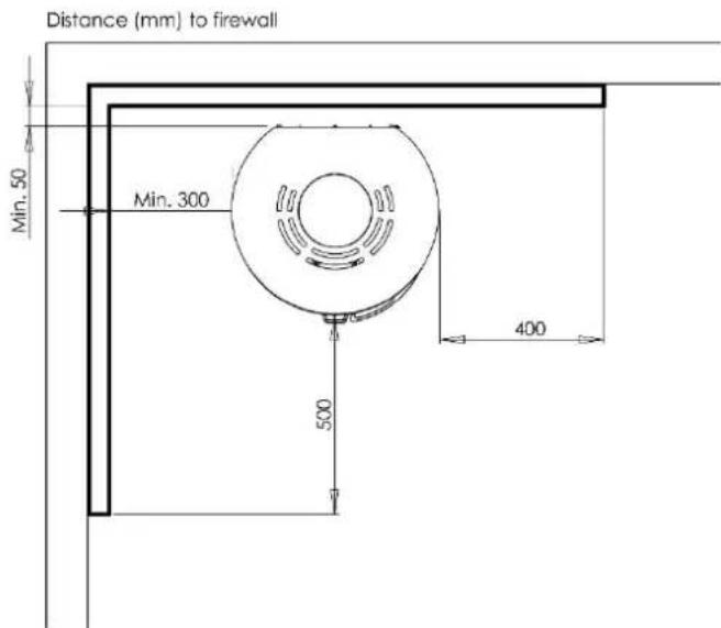 ADURO 9.5 Lux - Placering av braskaminen/avständskrav - 2