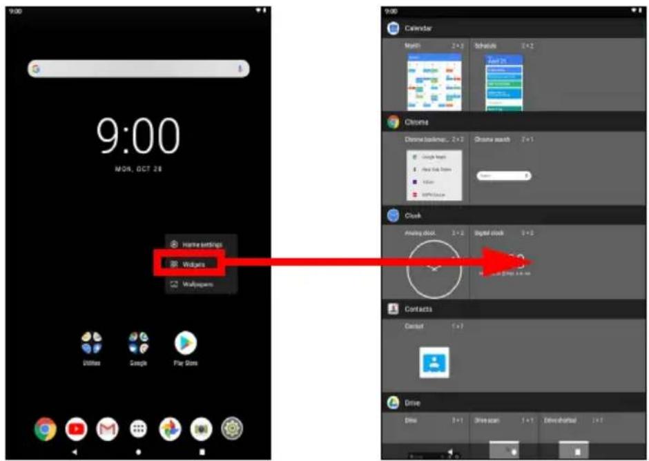 ACER Enduro ET10811A - Ajouter des widgets à un écran d'accueil - 1