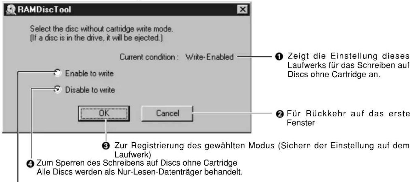 PANASONIC LFD321 - Klichen Sie auf die Schaltfläche „Non-cartridge Disc Write Setting" in dem auf Seite 79 gezeugten Fenster. - 1
