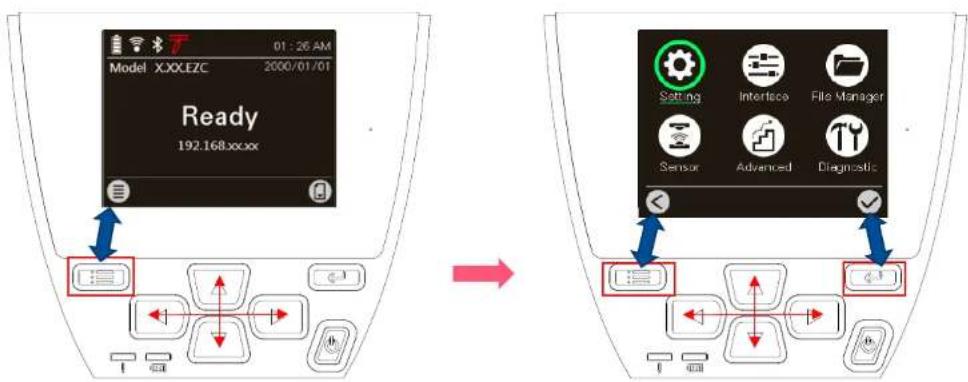 TSC Alpha40L - Comment utiliser l'écran LCD pour configurer l'imprimante - 1