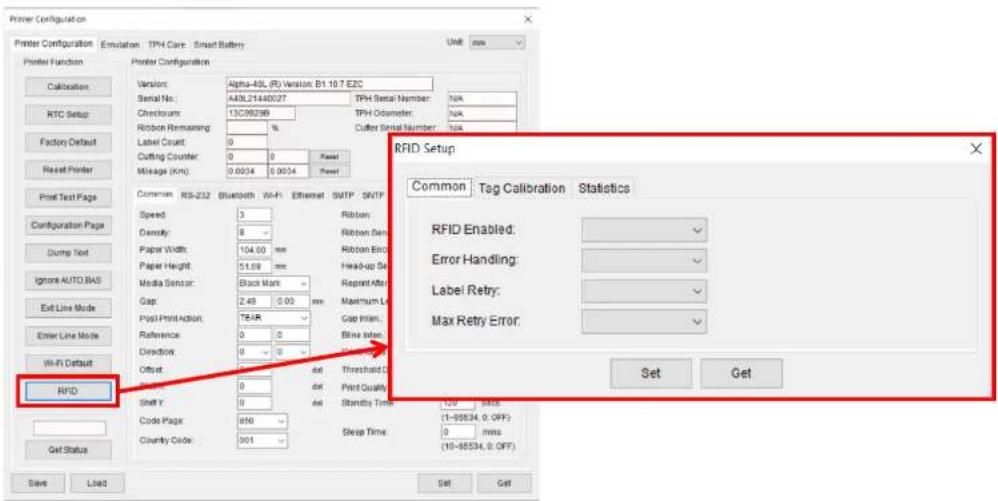 TSC Alpha40L - Configuration de la RFID - 1