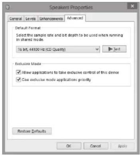 FOSTEX PC100USBHR2 - Output device settings Advanced settings - 2