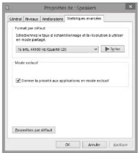 FOSTEX PC100USBHR2 - Réglages du périphérique de sortie Réglages avancés - 2