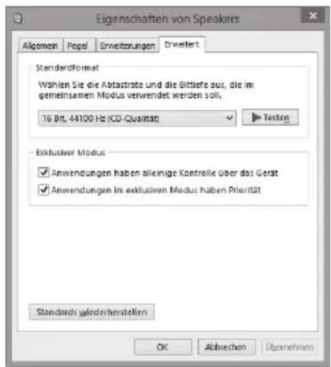 FOSTEX PC100USBHR2 - Ausgabegerät-Einstellung Erweiterte Einstellungen - 2