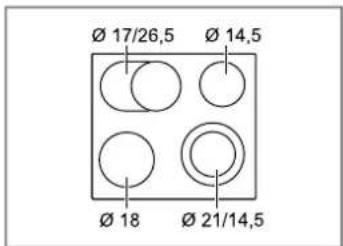 Ø 17/26,5 Ø 14,5 Ø 18 Ø 21/14,5