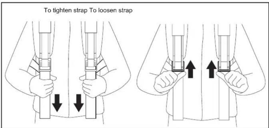 DOLMAR SP7650.4R - Adjusting the shoulder strap - 1