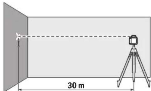 BOSCH GRL 250 HV Professional - Kontrollera nivellersingsprecisionen vid horisontellt Lage - 1