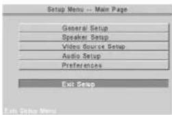 Linn Classik Movie Di - Sortie des menus de programmation : - 2