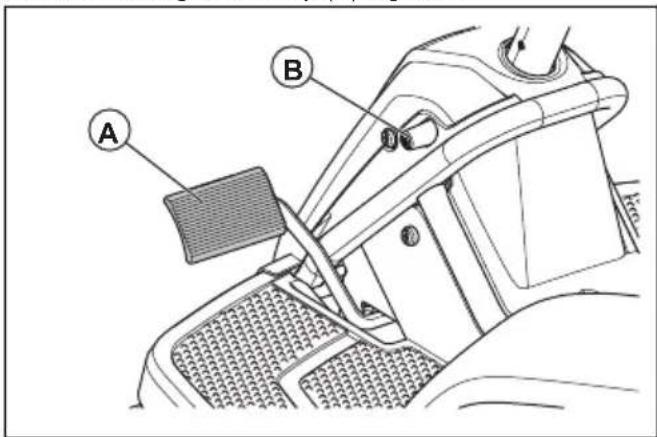 HUSQVARNA R 112iCX - De parkeerrem inschakelen en uitschakelen - 1