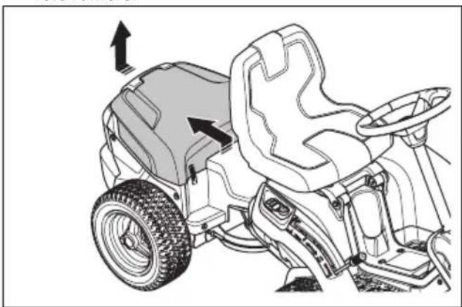 HUSQVARNA R 112iCX - Pour retirer et installer le capot de batterie - 2