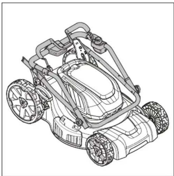 HUSQVARNA LE221R - Rabatte la poignée. - 2