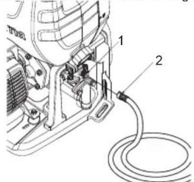 HUSQVARNA 321S15 - Para ligar o conjunto da mangueira de pulverização e a saída da bomba - 1