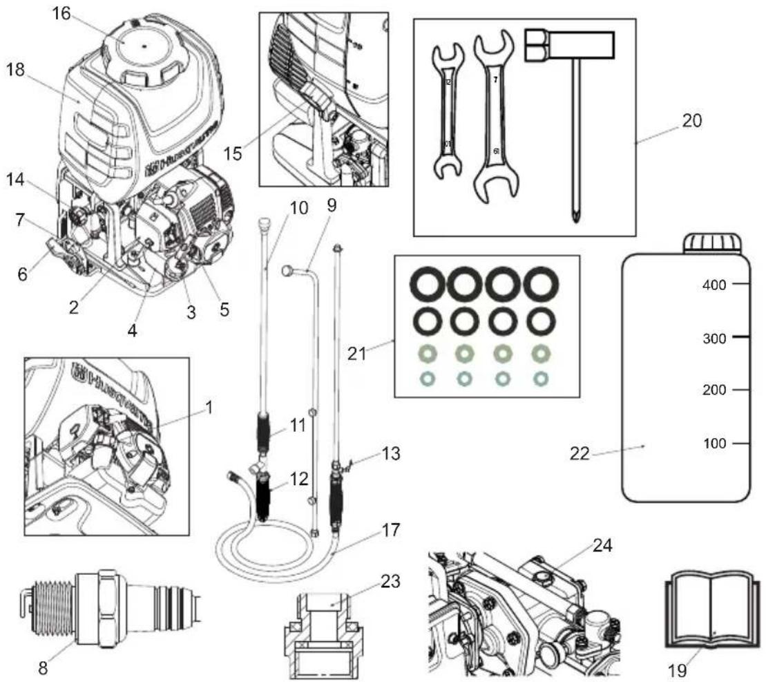 HUSQVARNA 321S15 - COMPONENTES - 1
