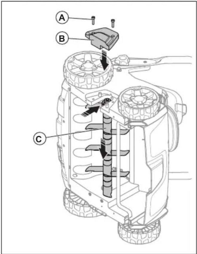 HUSQVARNA S138i - Noredami pakeisti skarifikatoriaus iranga - 4