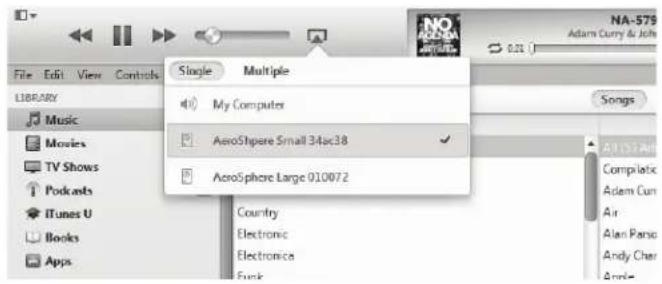 GENEVA AeroSphère L - Spille musikk med iTunes® fra en datamaskin (Mac eller Windows) - 1