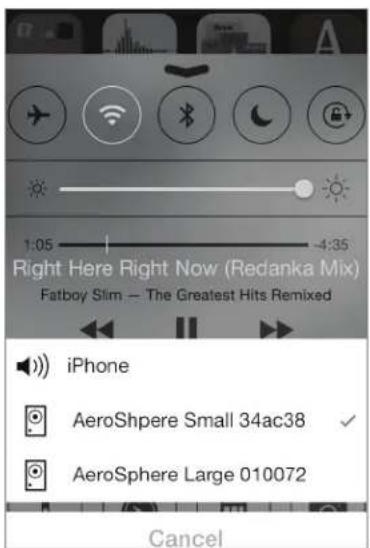 GENEVA Aerosphere S - iPhone, iPad 또는 iPod Touch에서 음악을 재생 - 3