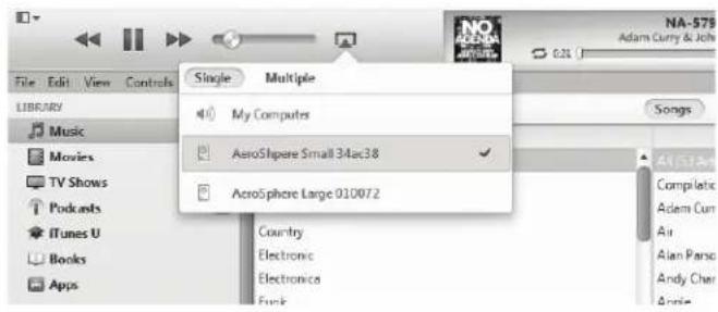 GENEVA AeroSphère Base - Riproduzione di musica con iTunes® da un computer (Mac o Windows) - 1