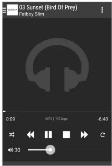 GENEVA AeroSphère Base - Reproduzir música do aplicativo Android "BubbleUPnP" - 2