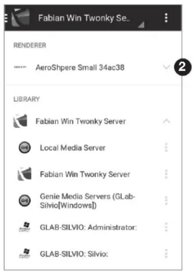 GENEVA AeroSphère Base - Lire de la musique depuis l'application android « bubbleupnp - 1