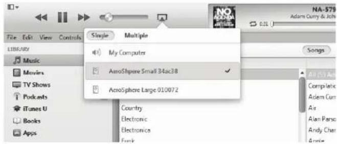 GENEVA AeroSphère Base - Reproduccion de música con iTunes® desde un ordinador (Mac o Windows) - 1