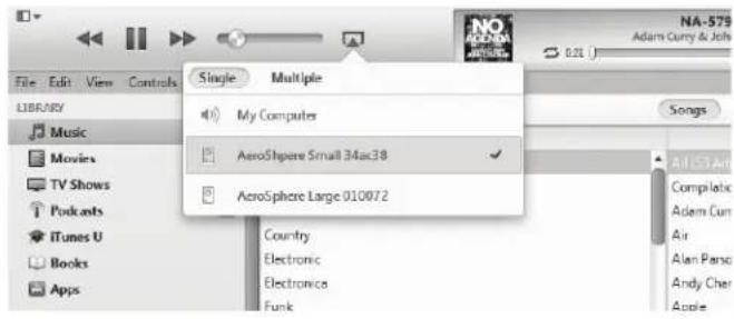 GENEVA AeroSphère Base - Muziek afsplen met iTunes vanaf een computer (Mac of Windows) - 1
