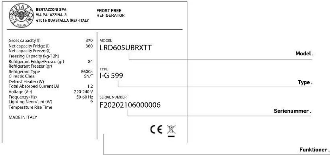 BERTAZZONI LRD755UBRPTT - Vigtigt - 2