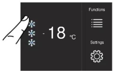 BERTAZZONI FRZ605UBLXTT - Ändra på fackets temperatur - 1