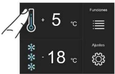 + 5 °C - 18 °C Funciones Ajustes