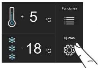 + 5 °C - 18 °C Funciones Ajustes