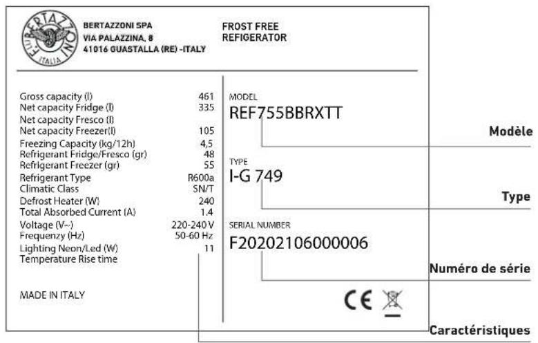 BERTAZZONI REF905BBRPTT - Plaque d'identification - 2