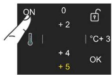 ON 0 + 2 | + 4 + 5 OK °C+3