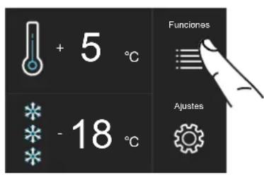 + 5 °C - 18 °C Funciones Ajustes