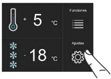 + 5 °C - 18 °C Funciones Ajustes