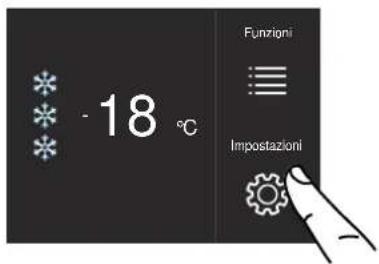 -18 °C Funzioni Impostazioni