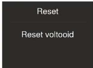 Reset Reset voltooid