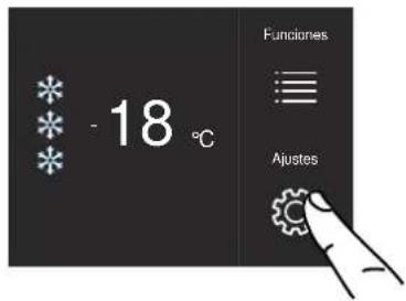 -18 °C Funciones Aiustes