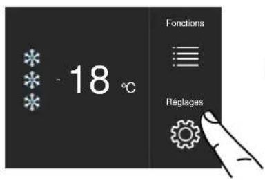 - 18 °C Fonctions Réglages