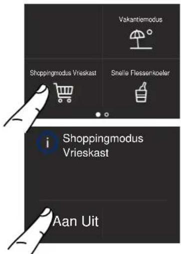 Vakantiemodus Shoppingmodus Vrieskast Snelle Flessenkoster i Shoppingmodus Vrieskast Aan Uit