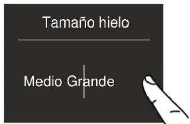 Tamaño hielo Medio Grande