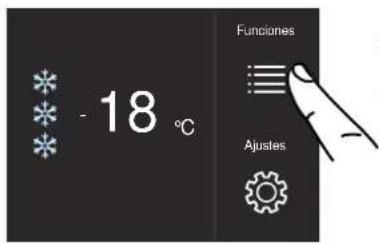 - 18 °C Funciones Ajustes