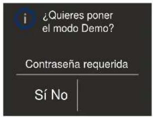 ¿Quieres poner el modo Demo? Contraseña requerida Sí No