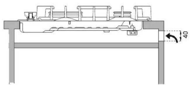 BERTAZZONI P604PROX - INSTALLING THE HOB ABOVE A CUPBOARD OR DRAWERS - 1