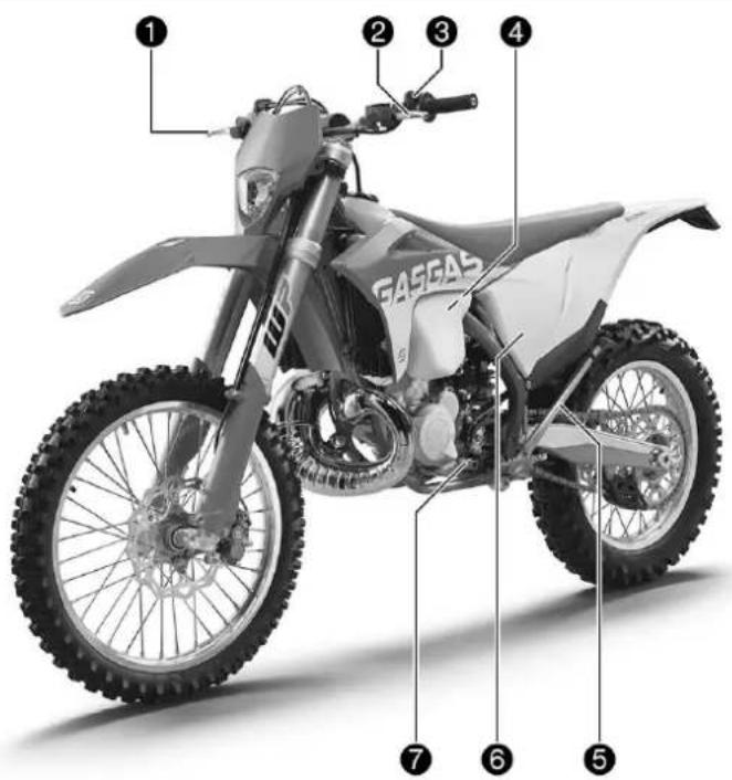 GAS GAS EC 250 (2021) - Vue avant gauche du véhicule (représentation simplifiée) - 1