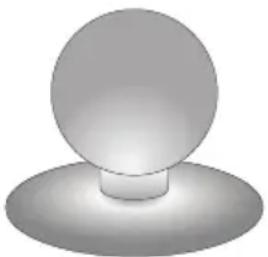 Simple 3D-rendered gray sphere with a circular base, no text or symbols present