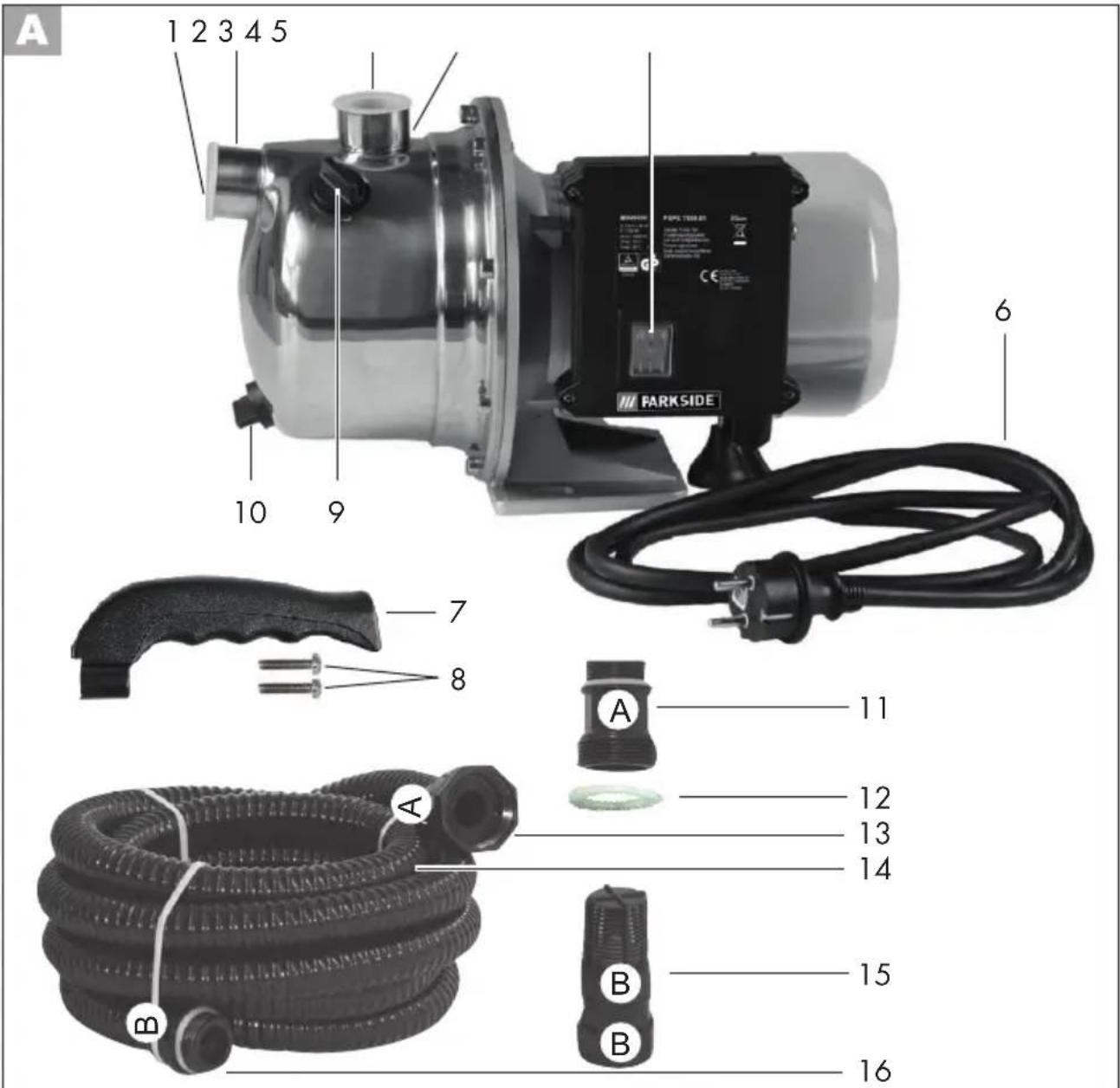 PARKSIDE PGPS 1100 A1 - Garden Pump Set - 1