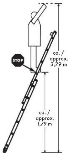STOP ca. / approx. 3,79 m ca. / approx. 1,79 m