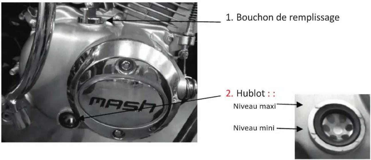Mash Fifty 50cc (2018) - Vérification du niveau d'huile moteur - 1