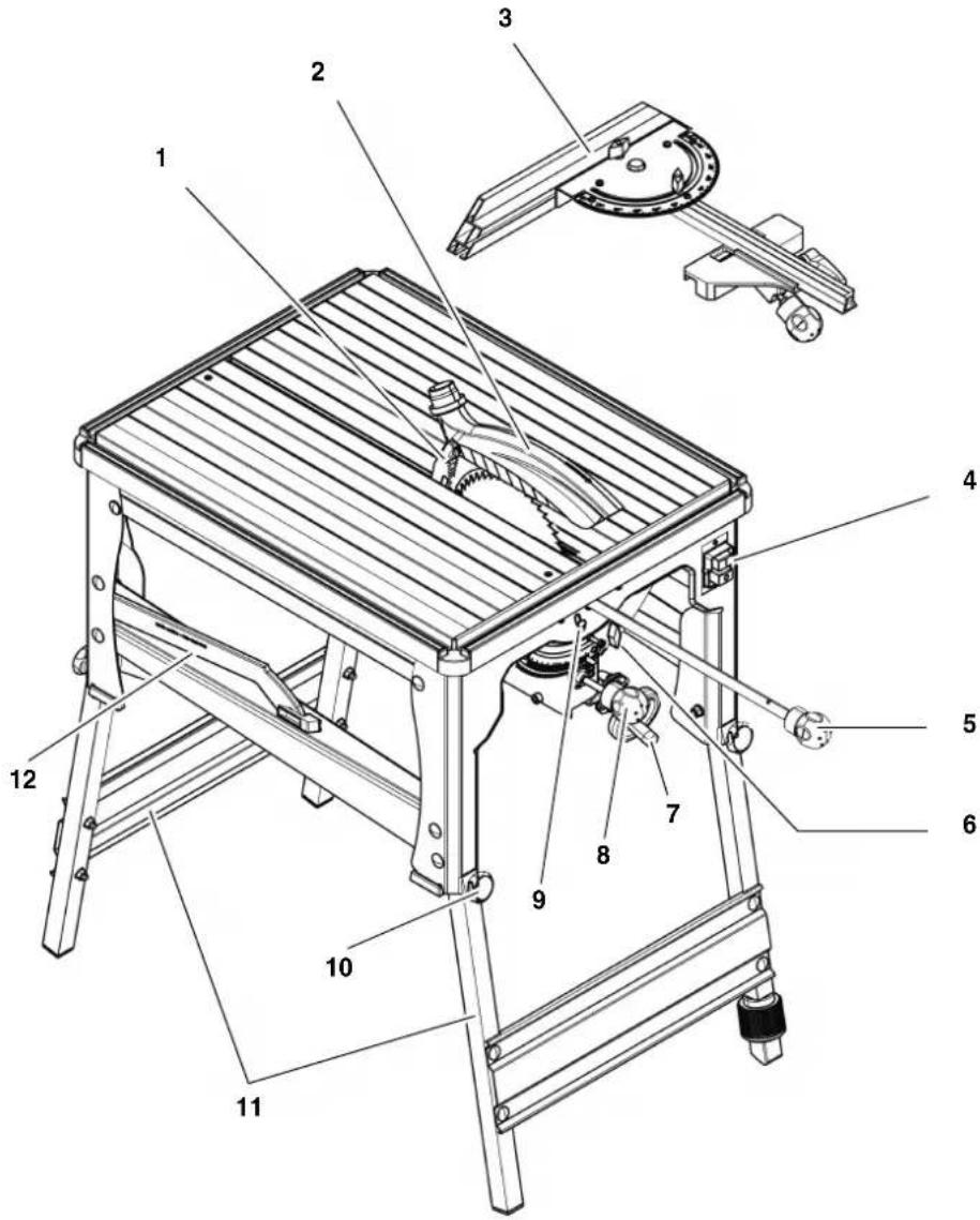 METABO UK 333 - Visione d'insieme dell'apparecchio (ambito della fornitura) - 1